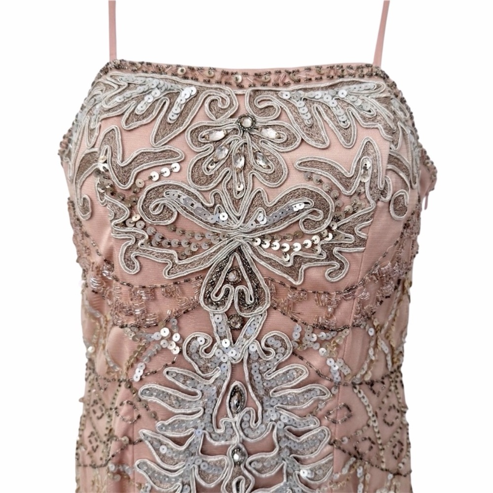 Sue Wong Cocktail Dress NWT Formal Embellished Blush Dress Size 2